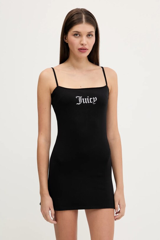 Haljina Juicy Couture HAYLEY MINI DRESS natpis crna JCWED225304