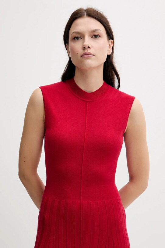 Tommy Hilfiger sukienka z domieszką jedwabiu czerwony WW0WW45653
