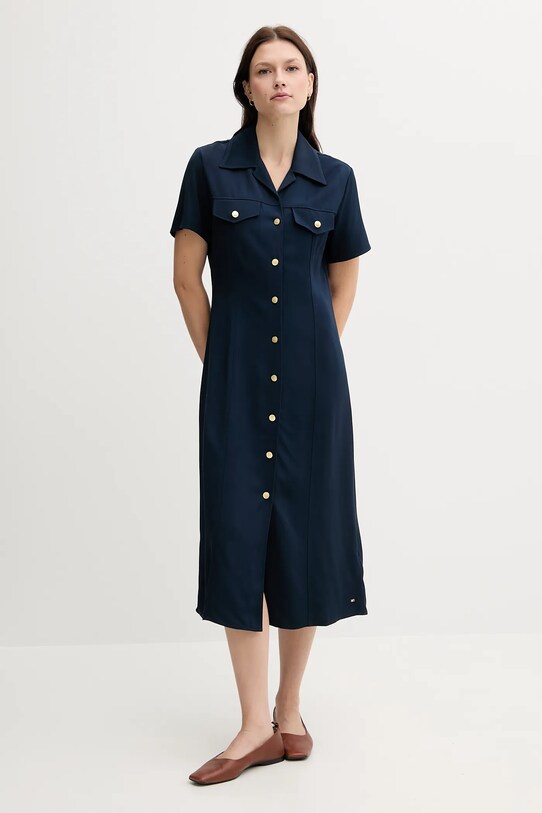 Tommy Hilfiger ruha gombolós sötétkék WW0WW45802