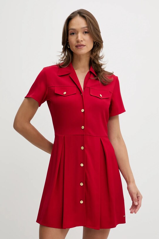 Рокля Tommy Hilfiger вискоза червен WW0WW45819