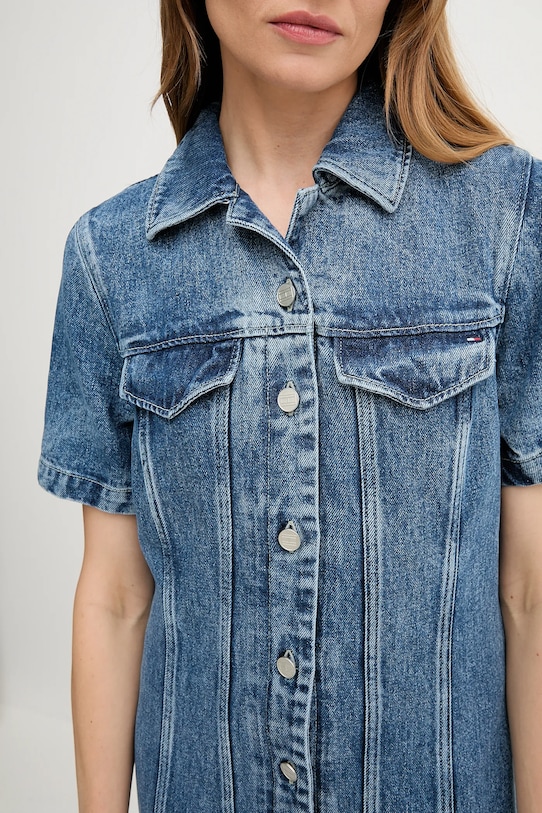 Tommy Hilfiger sukienka jeansowa WW0WW46638 niebieski