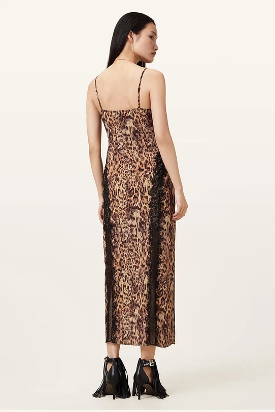 AllSaints sukienka MELIA W103DC brązowy AW25