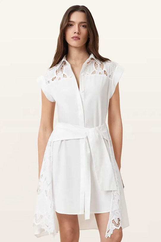 Bavlnené šaty AllSaints ZOLA W129DC biela AW25