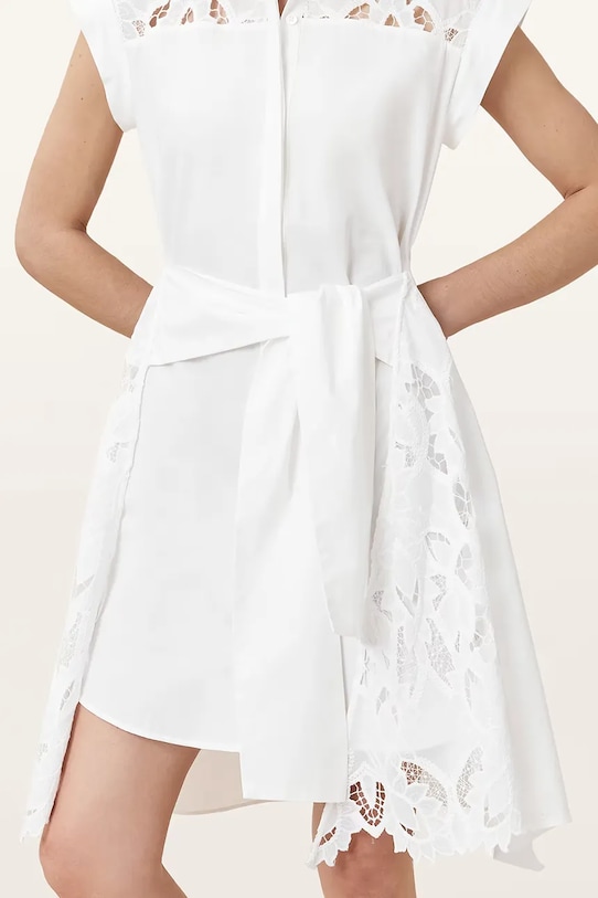 Bavlnené šaty AllSaints ZOLA biela W129DC