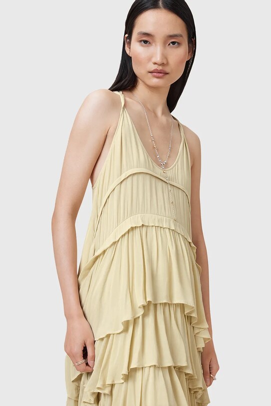 AllSaints rochie CAVARLY W206DC galben AW25
