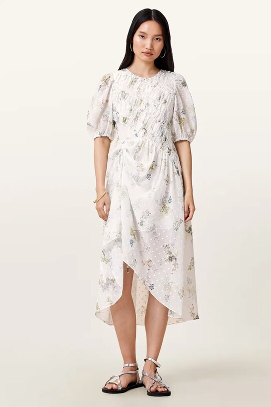 AllSaints rochie SERENE midi alb W209DC