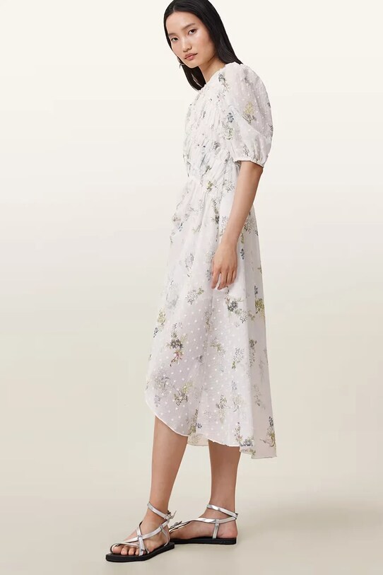 AllSaints rochie SERENE W209DC alb