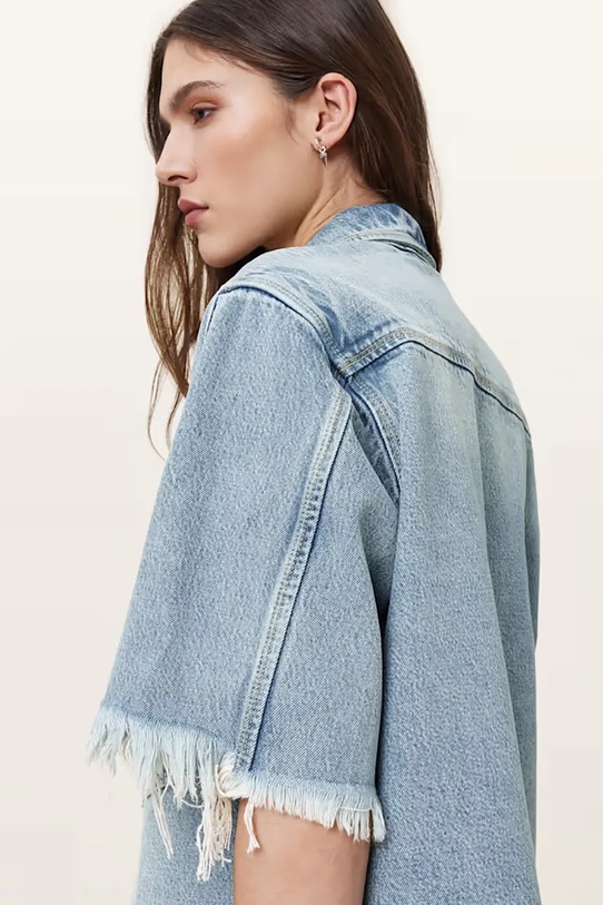 Îmbrăcăminte AllSaints rochie din denim FAYE W221DC albastru