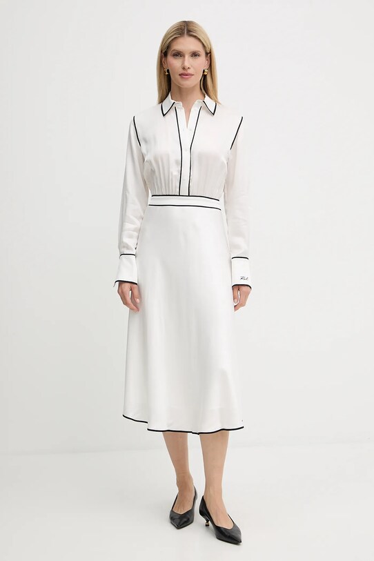 Karl Lagerfeld rochie midi alb A3W13021