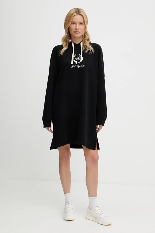 Karl Lagerfeld sukienka bawełniana A3W44010 czarny AW25