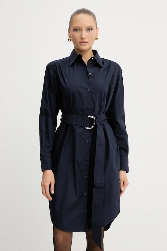 BOSS Orange sukienka bawełniana bawełna granatowy 50546132