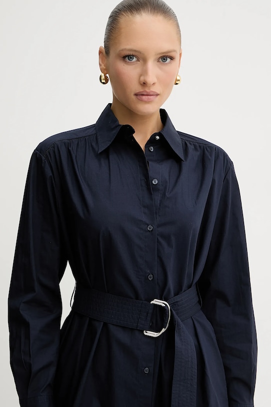 BOSS Orange sukienka bawełniana granatowy 50546132