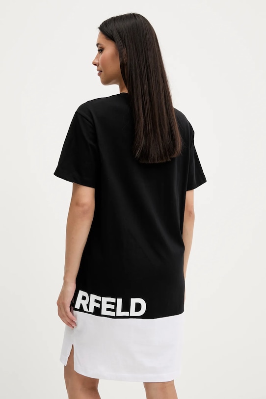 Ρούχα Βαμβακερό φόρεμα Karl Lagerfeld Jeans A3W13005 μαύρο