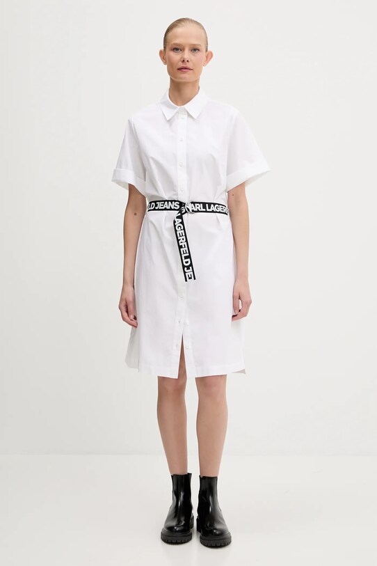 Karl Lagerfeld Jeans vestito in cotone A3W13030 bianco AW25