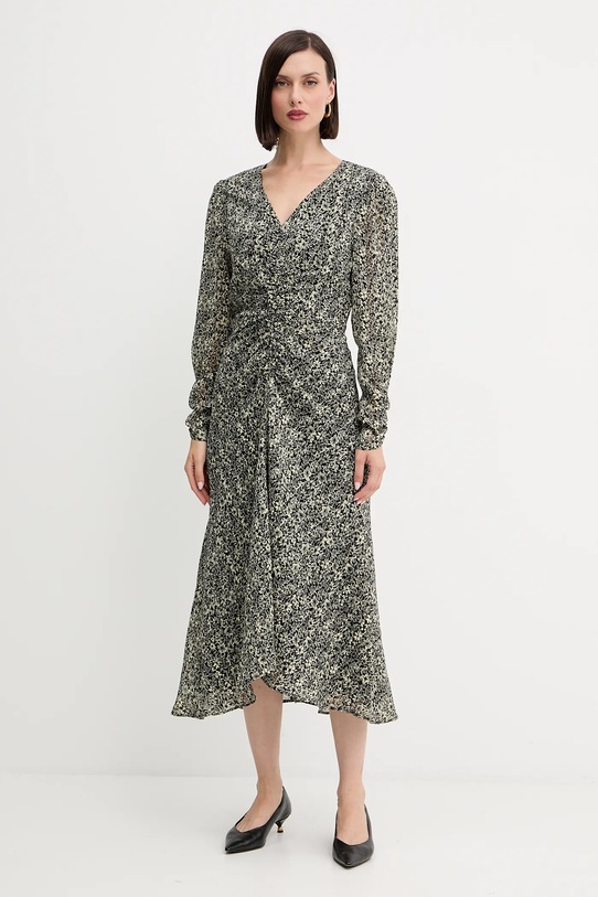 Šaty BOSS Orange jemný vzor černá 50544051