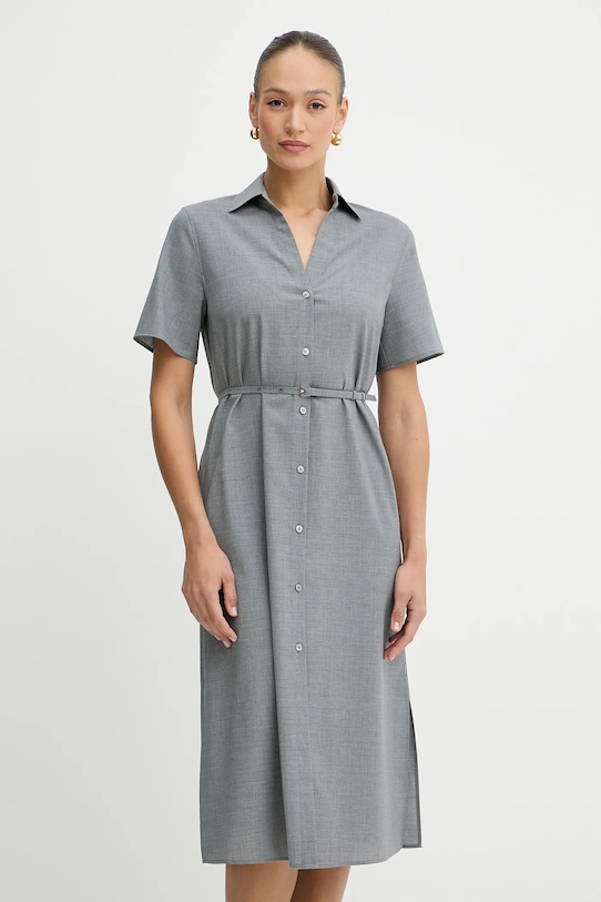 BOSS sukienka wełniana casual szary 50541988