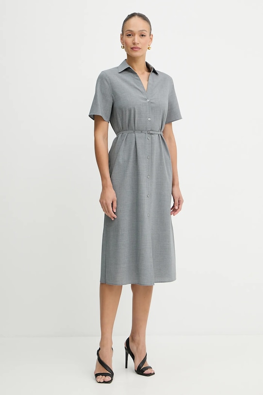 BOSS sukienka wełniana 50541988 szary AW25