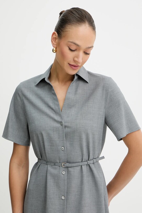 BOSS rochie din lână gri 50541988