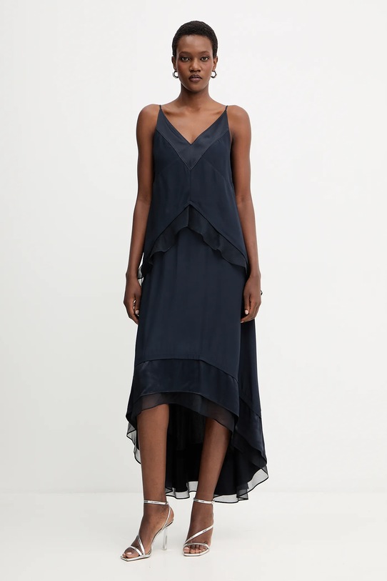 BOSS sukienka rozkloszowany granatowy 50542856