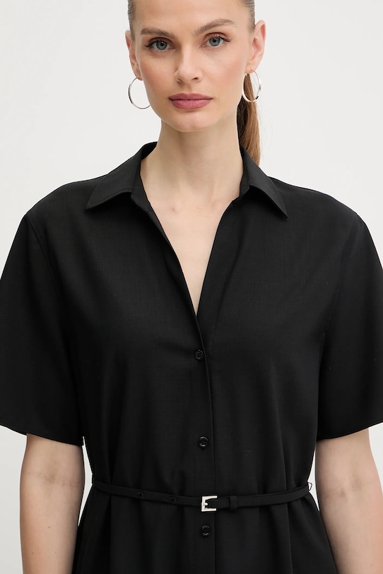 Вовняна сукня BOSS чорний 50546632