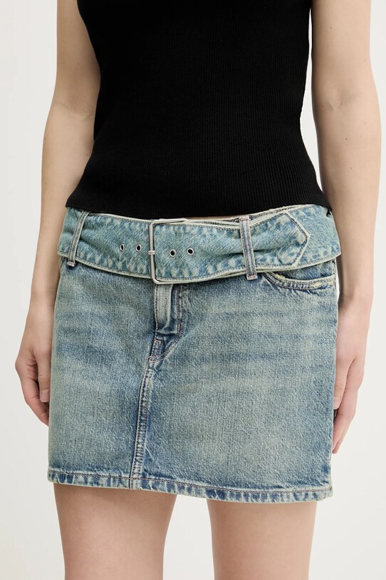 Hugo Blue fustă din denim uni albastru 50541549