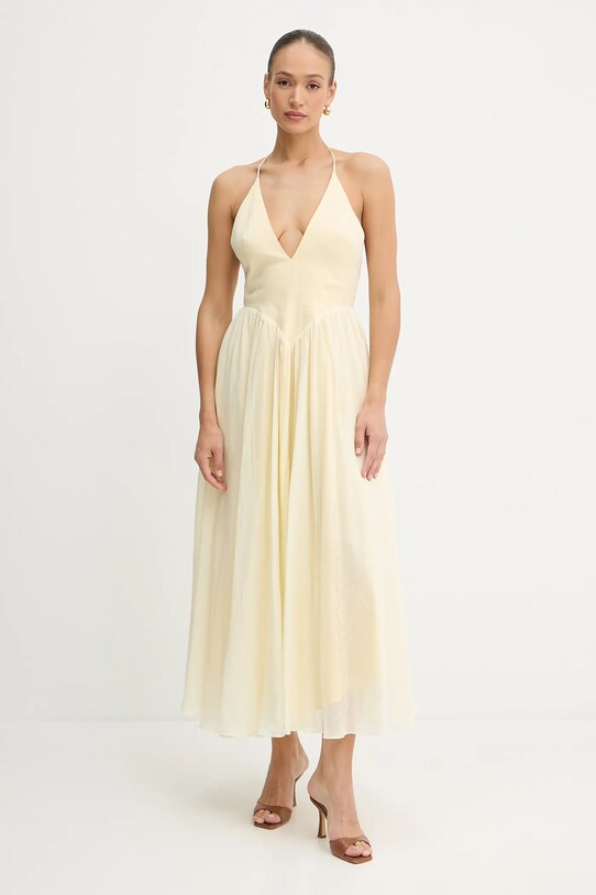 Bardot rochie galben 59963DB
