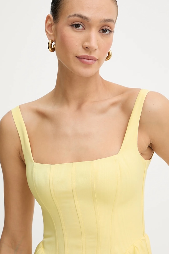 Φόρεμα Bardot κίτρινο 59902DB