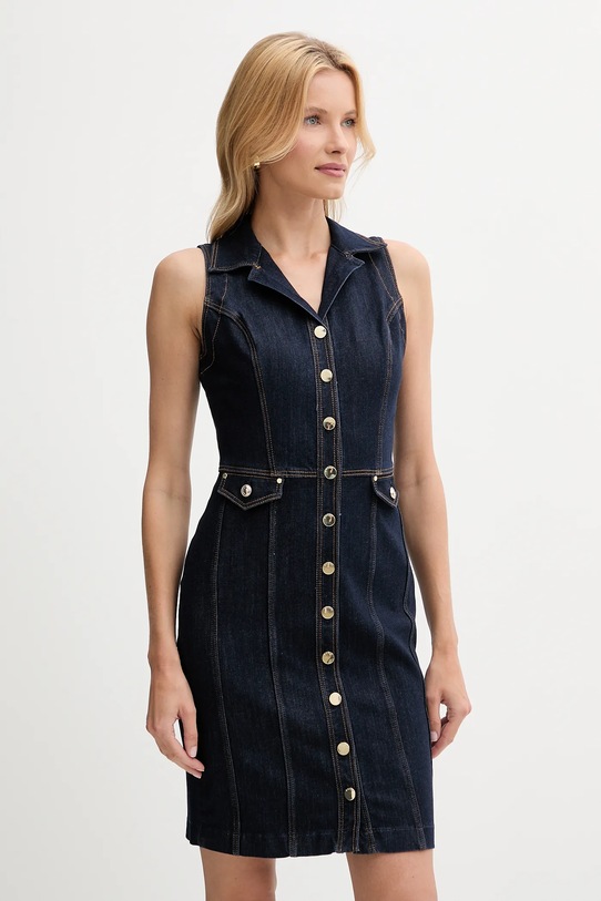 Guess sukienka jeansowa DESTINY z elastanem granatowy W5YK24.D5PW1