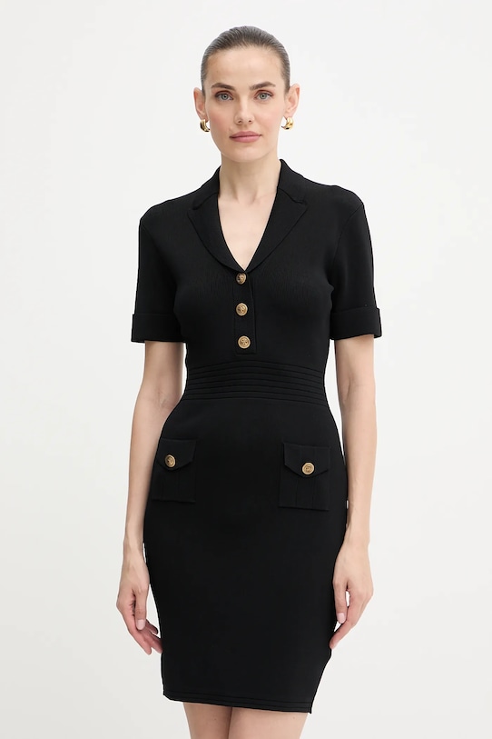 Šaty Guess FELICITY s elastanom čierna W5YK29.Z0130