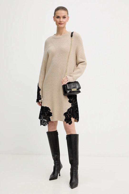 Pinko vestito con lana 105504.A2R1 beige AW25