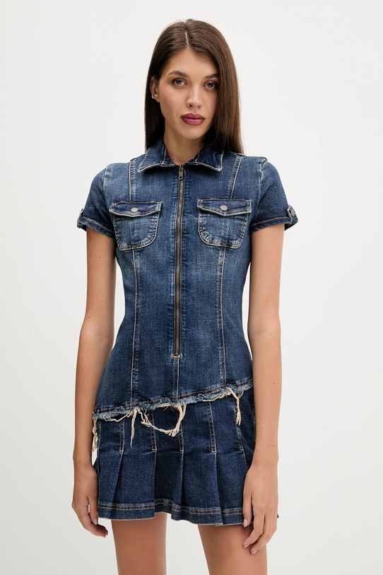 Guess Originals sukienka jeansowa casual niebieski W5YK71.D4H1D