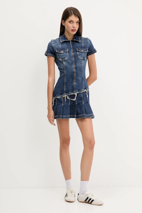 Džínové šaty Guess Originals W5YK71.D4H1D modrá AW25