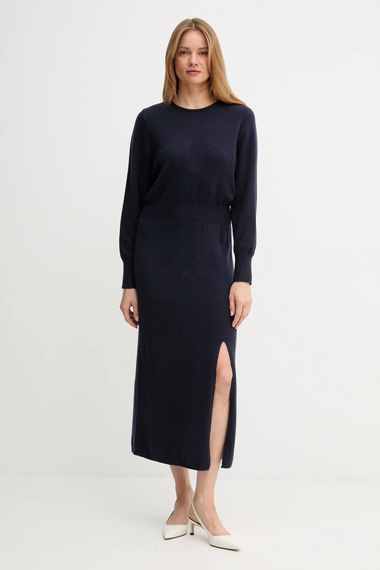 OUI sukienka z wełną casual granatowy 94484