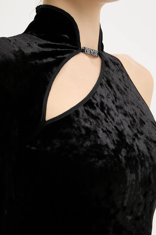 Versace Jeans Couture rochie de catifea 79HAO910.J0193 negru