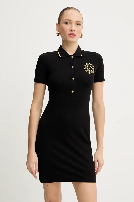 Versace Jeans Couture sukienka bawełniana casual czarny 79HAOT01.CJ01T
