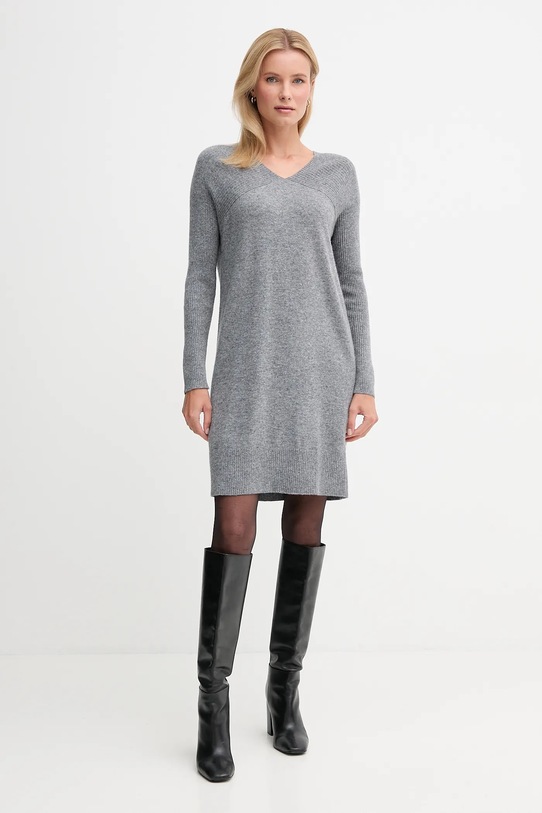 United Colors of Benetton sukienka z dodatkiem wełny casual szary 1044DV02C