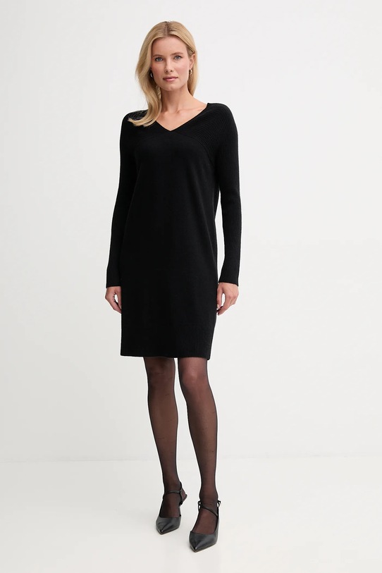 United Colors of Benetton sukienka z dodatkiem wełny casual czarny 1044DV02C