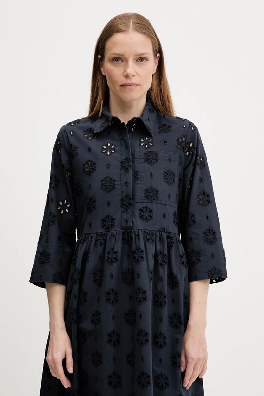 Barbour rochie din bumbac MELISSA bleumarin LDR0896