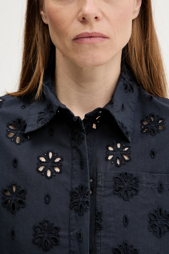 Barbour rochie din bumbac MELISSA LDR0896 bleumarin