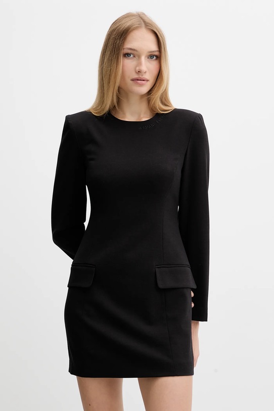 Armani Exchange sukienka z domieszką wełny z elastanem czarny XW000661.AF16142