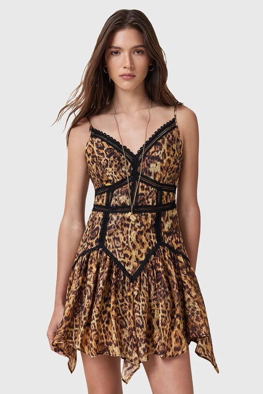 AllSaints rochie ZIA mini portocaliu W095DC