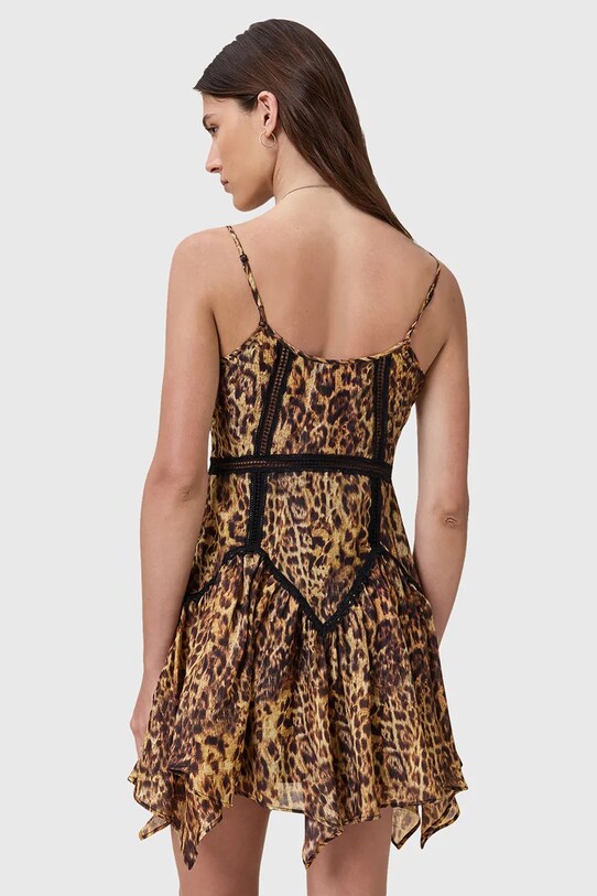 AllSaints rochie ZIA W095DC portocaliu