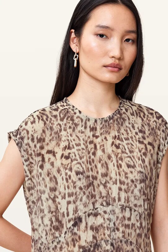 AllSaints rochie ARWEN W104DC bej AW25