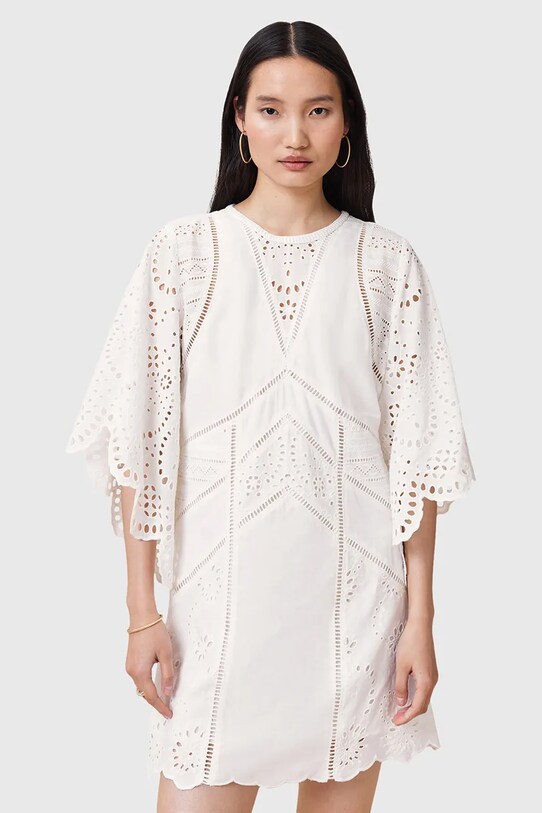 AllSaints sukienka bawełniana LUCI W138DC biały