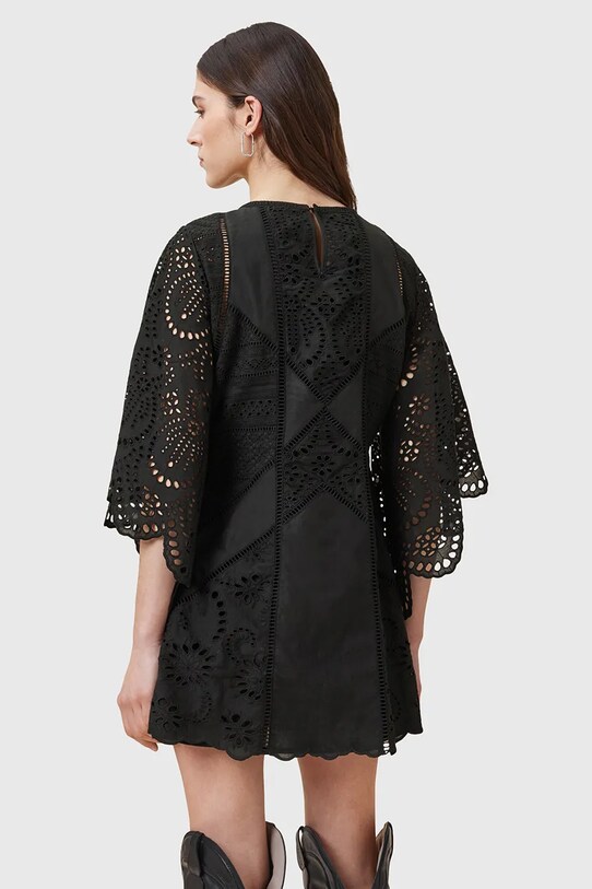 AllSaints sukienka bawełniana LUCI czarny W138DC