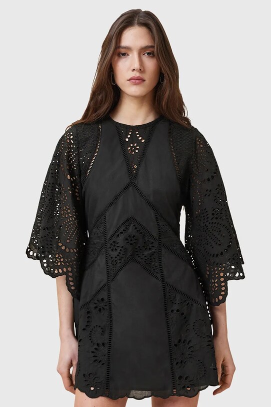 AllSaints sukienka bawełniana LUCI W138DC czarny