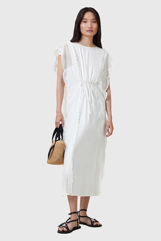 AllSaints sukienka bawełniana OLA bawełna biały W197DC