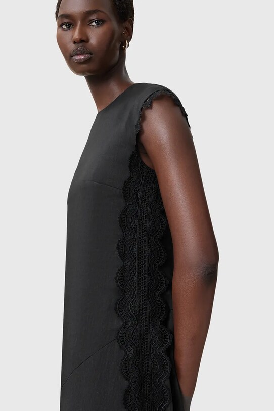 Îmbrăcăminte AllSaints rochie din in LYRA W248DC negru