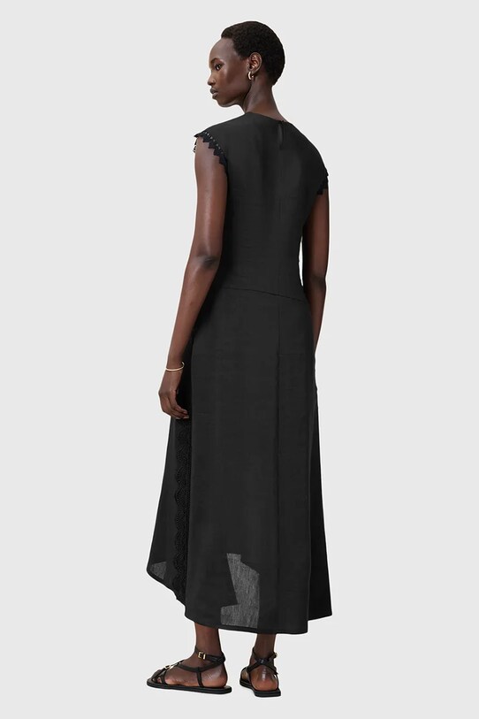 AllSaints sukienka lniana LYRA W248DC czarny