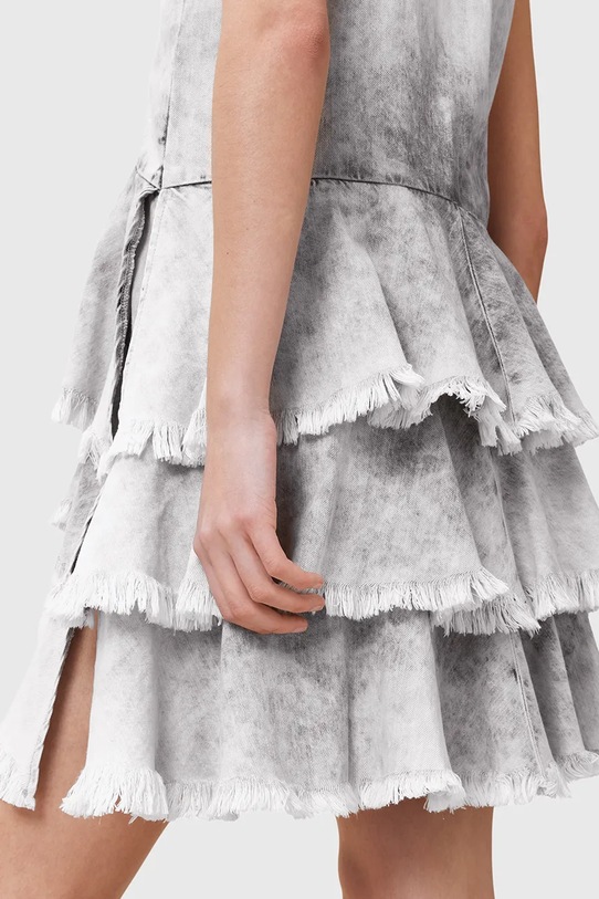 AllSaints sukienka bawełniana CAVARLY szary W275DC